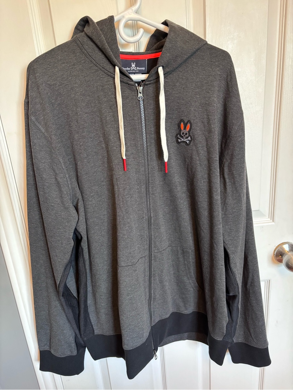 Psycho Bunny Mens Full Zip Hoodie Sweatshirt NWT Black Grey 3XL 3X